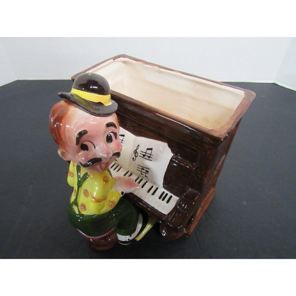 Vintage Piano and Player Ceramic Planter ~ Approx. 5 1/2" x 5 1/2" x 5 1/2"